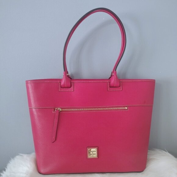 Dooney & Bourke Beacon leather large zip tote fuschia EUC - Picture 1 of 10